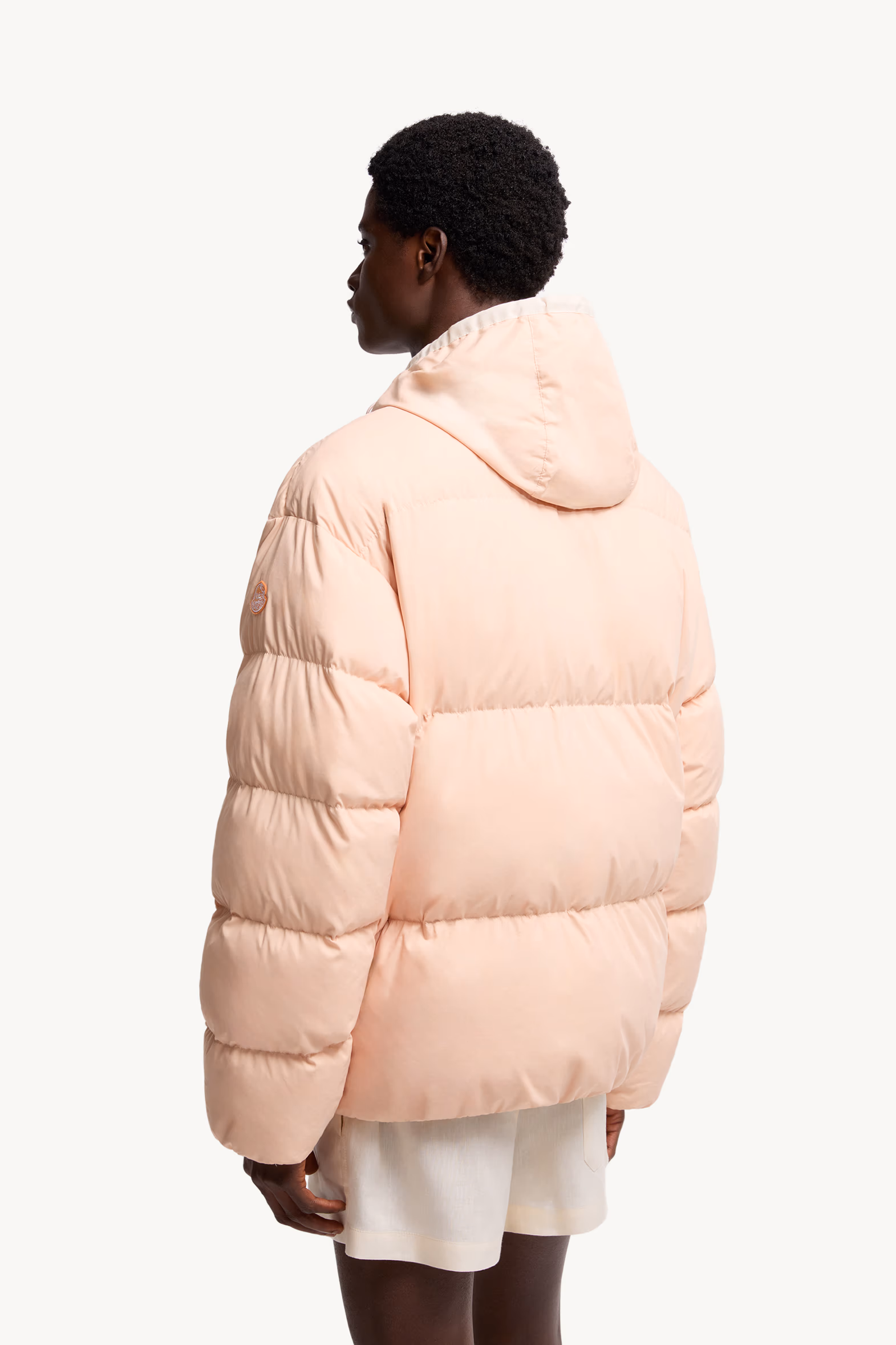 Moncler x Gilga Farm Designed by Donald Glover Tangelo Short Down Jacket Men Peach Pink Moncler 5